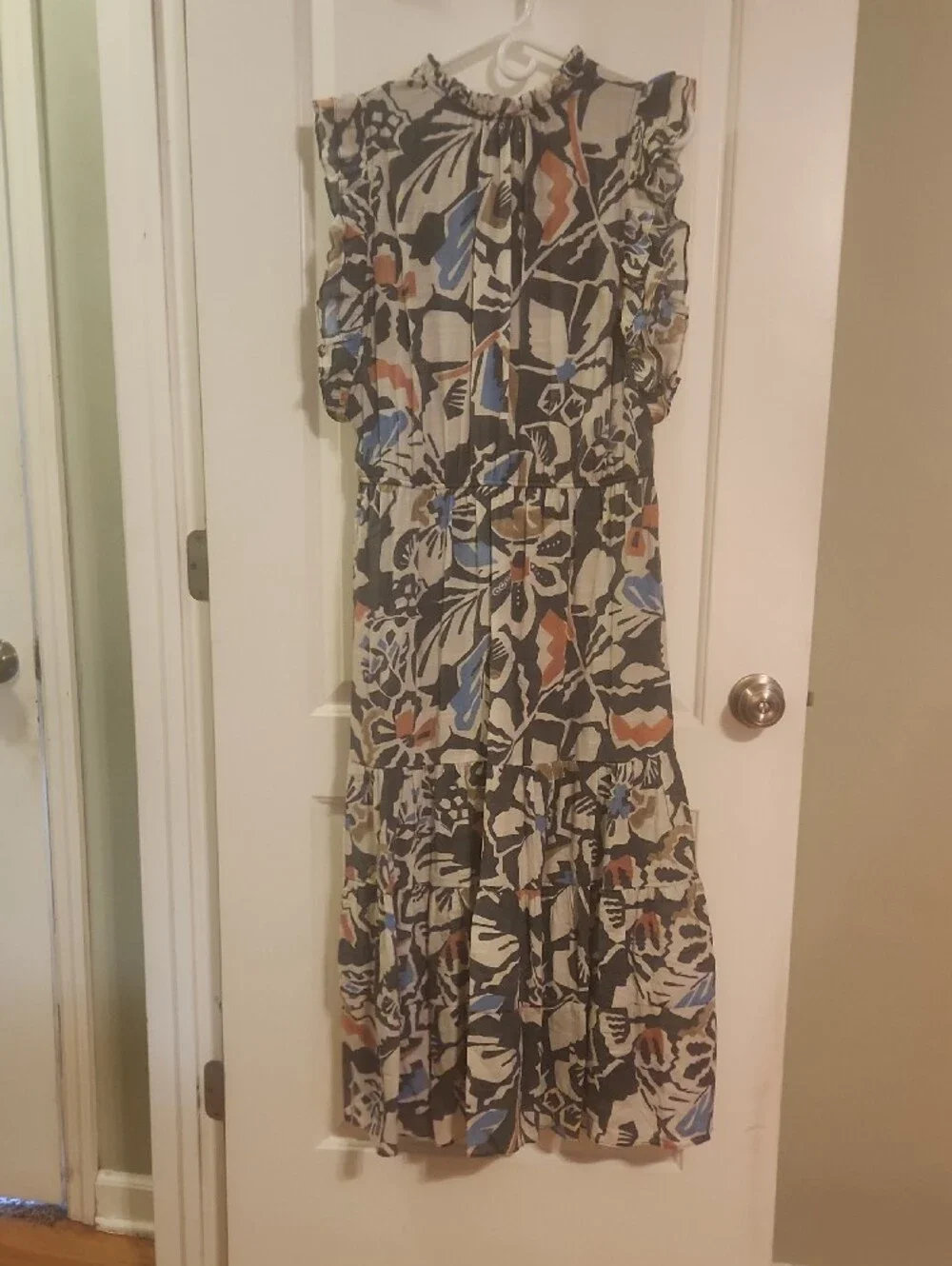 Floral Print V-Neck Maxi Dress in Multi